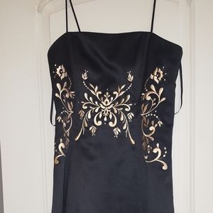 Black and gold cocktail dress
